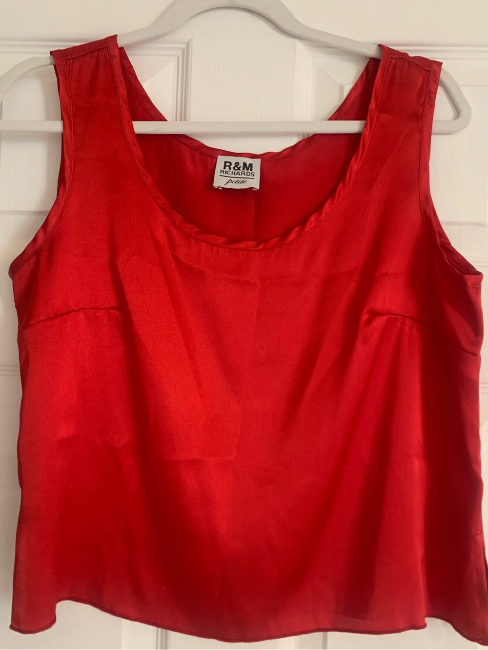 R&M Richards Red Satin Camisole Tank L
